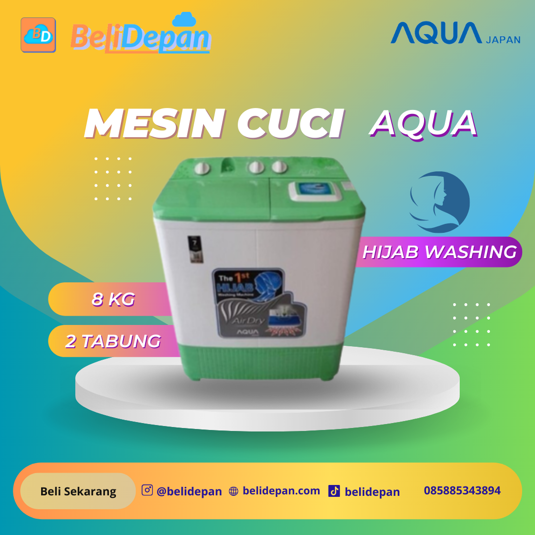 MESIN CUCI AQUA QW-861XT 8Kg HIJAB SERIES
