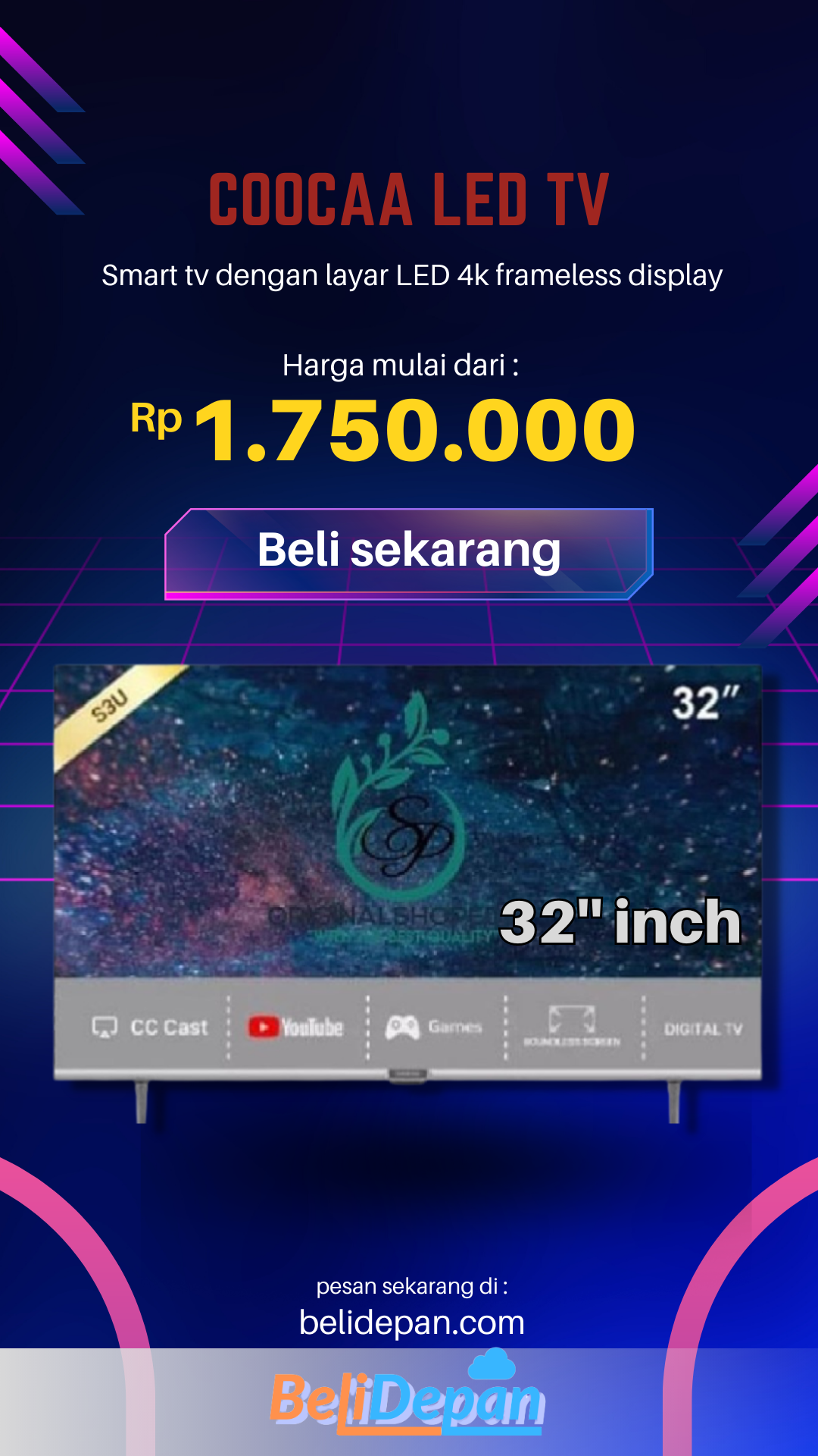 COOCAA LED SMART TV DIGITAL 32INC 32S3U