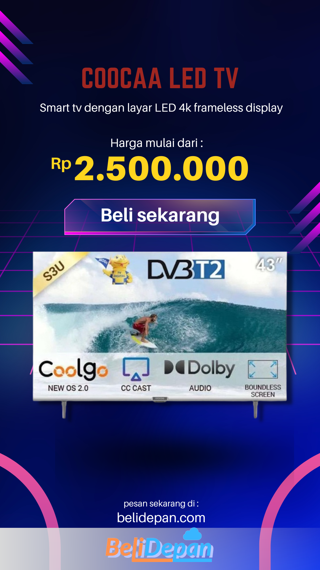 COOCAA SMART LED TV DIGITAL 40 INCH