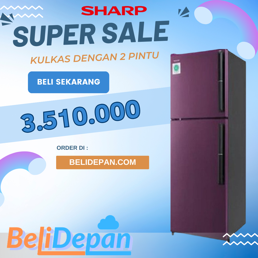 SHARP KULKAS 2 PINTU SJ246GCSR